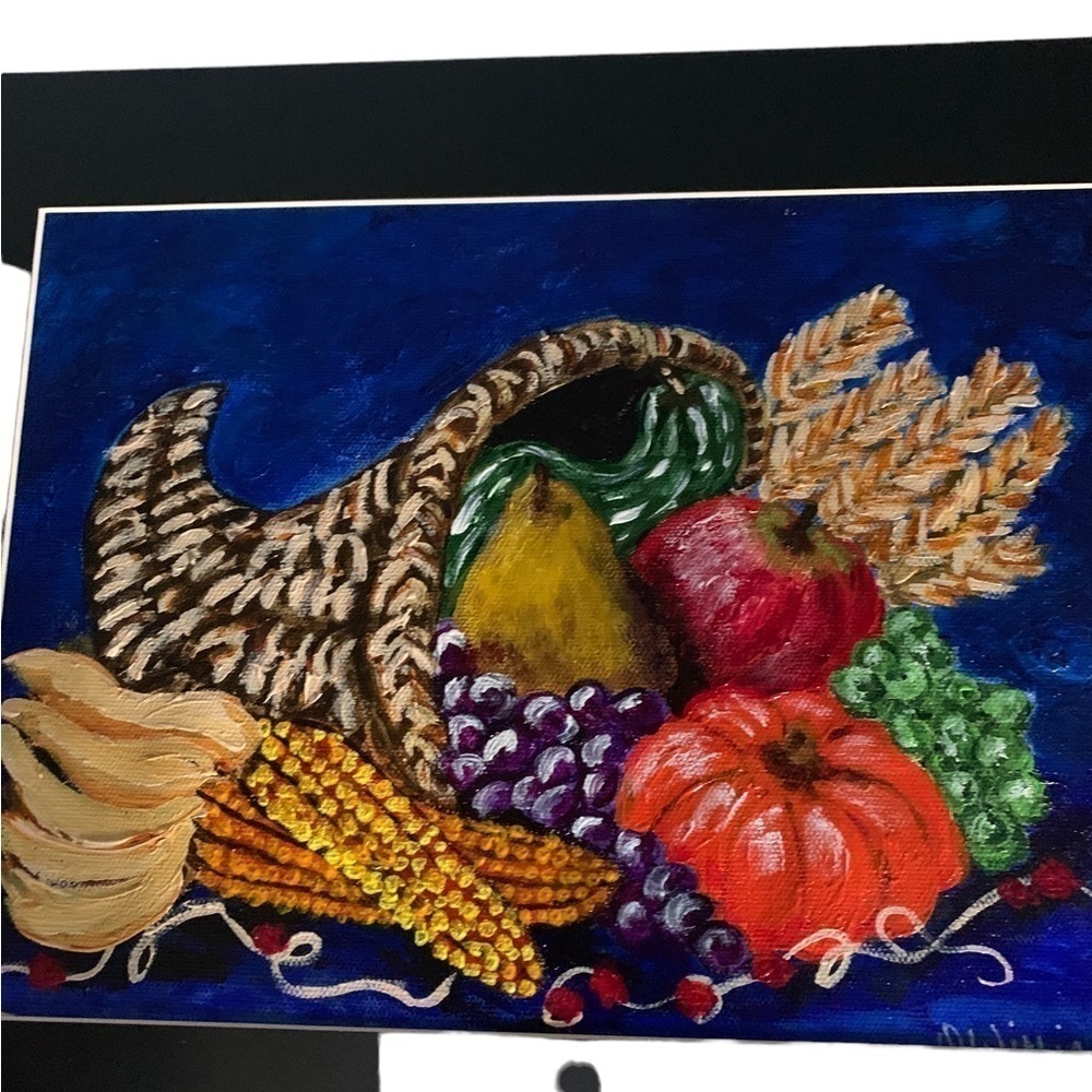 Original Acrylic Artwork Thanksgiving Cornucopia - Picture 3 of 12